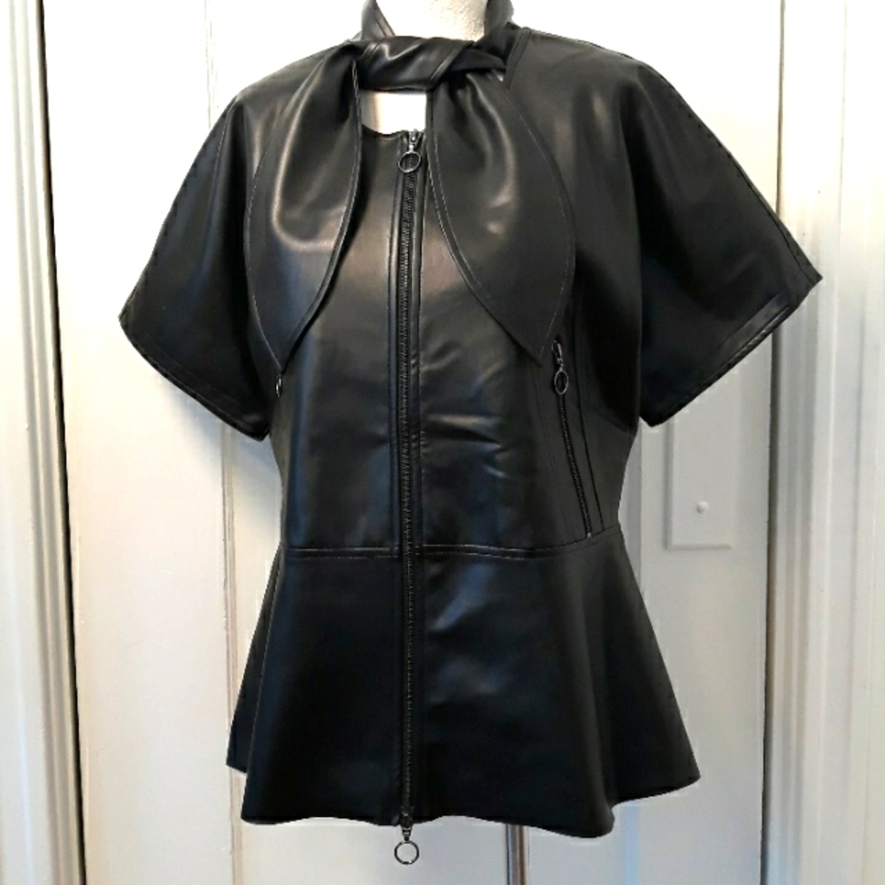 Lauren Vidal Faux Leather Jacket/Top/Vest